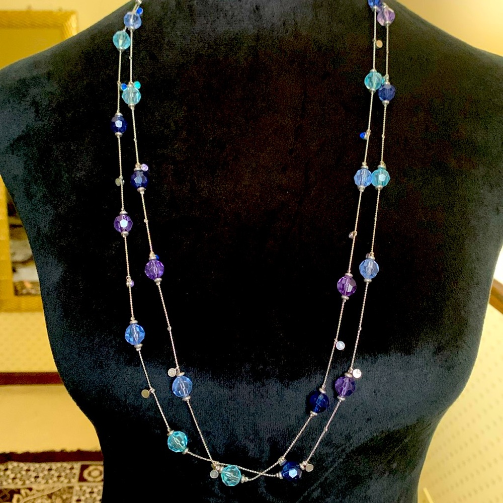 Vintage 35” long crystal crystal necklace